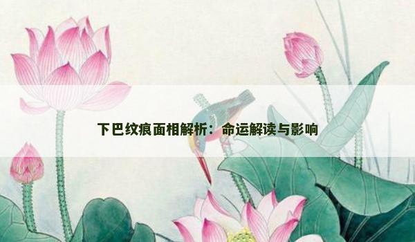 下巴纹痕面相解析：命运解读与影响