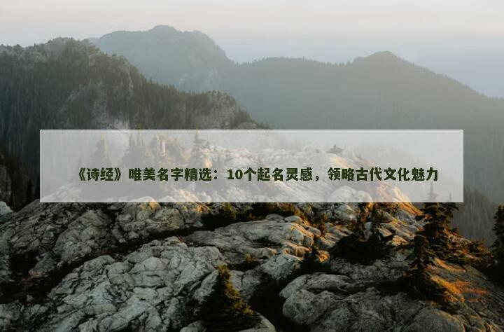 《诗经》唯美名字精选：10个起名灵感，领略古代文化魅力